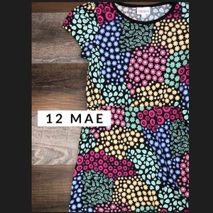 LULAROE GIRL’S MAE DRESS - SIZE 12 - NWT